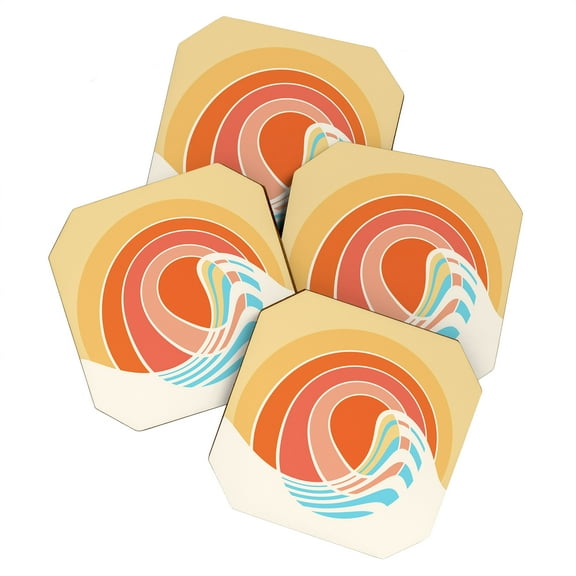 Society6 Gale Switzer Sun Surf Set of 4 Coasters