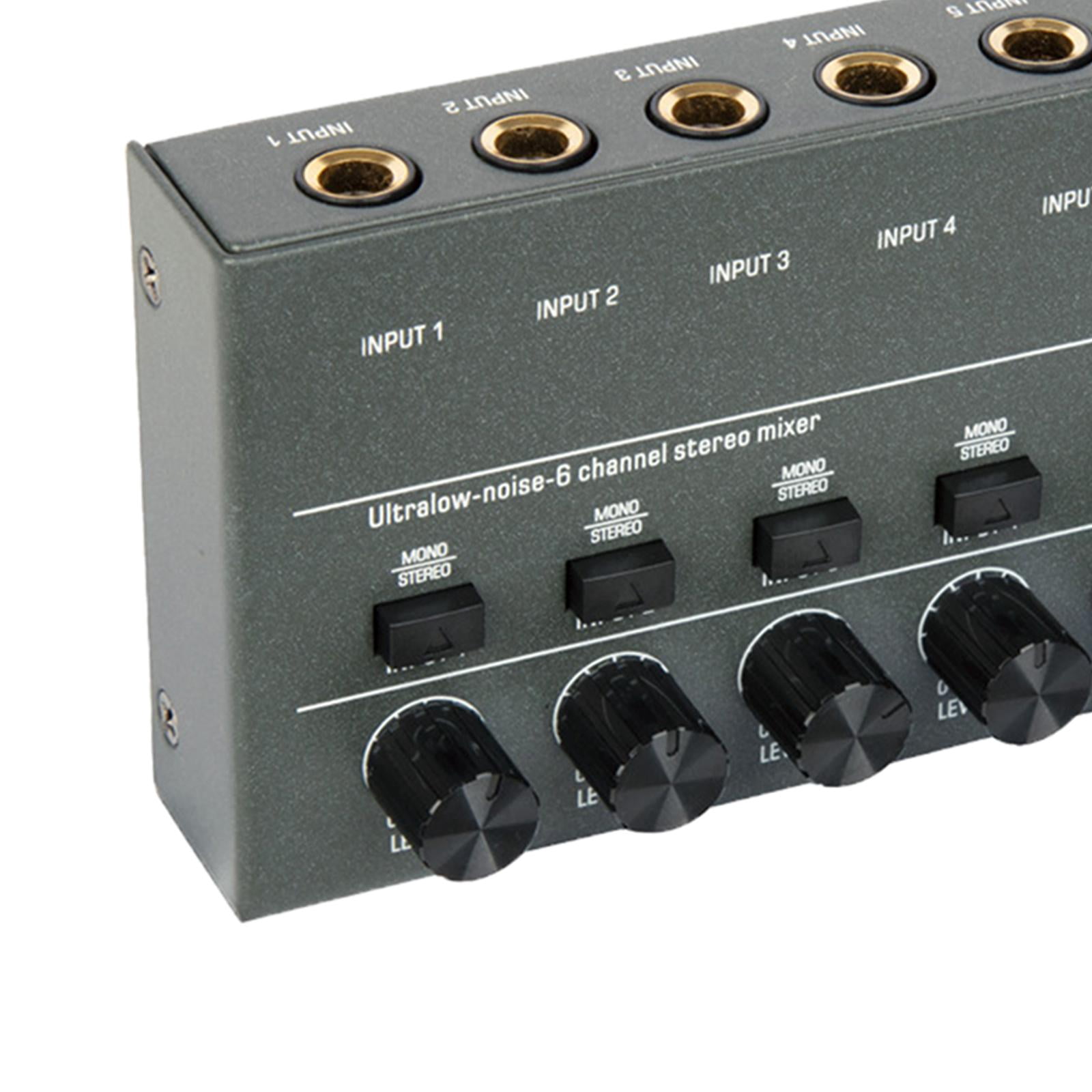 LeeQinersw 6 Input Audio Mixer, Audio Mixer for Professional And Beginners, 6 Channel Audio
