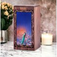 thumbnail image 5 of Blue Peacock Keepsake Urn for Ashes (5 Inch) – Cherry Blossom Wooden Cremation Urn, Small Memorial Urn for Men, Women & Loved Ones, 5 of 7