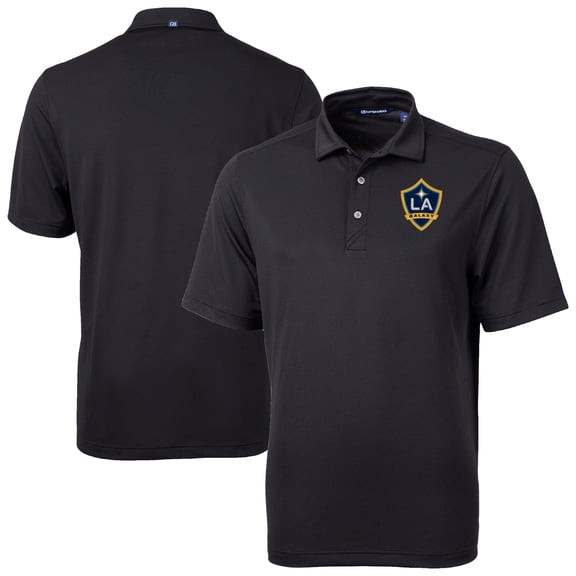 Men's-Cutter & Buck Black LA Galaxy Big & Tall Virtue Eco Pique Recycled Polo