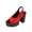 Red, variant on Lenago Women's Platform High Heel Sandals Open Toe Chunky Heel Slides Dress Shoes Backless Loafers Slip On for Summer Party Night Out Beige 5.5