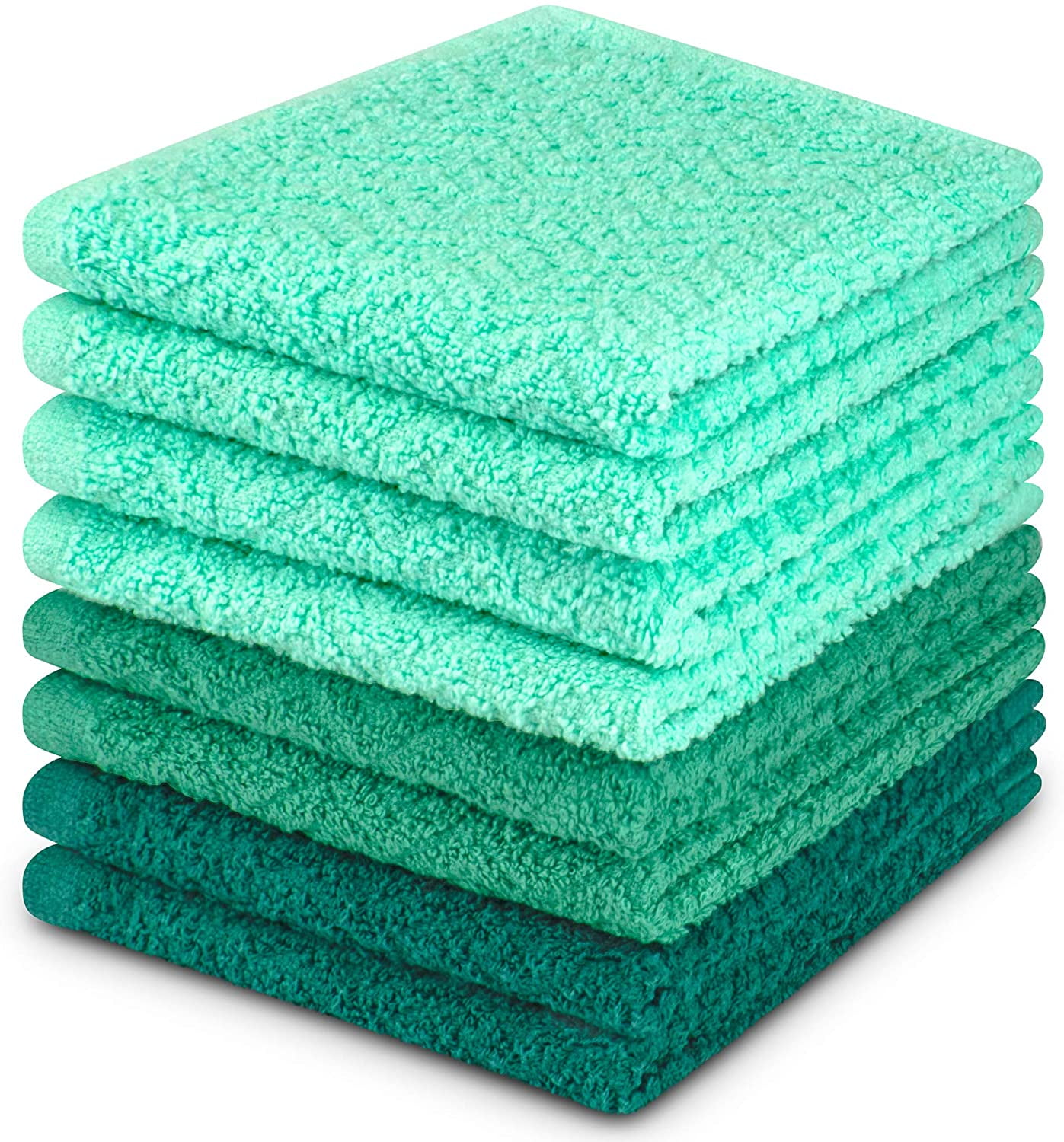 SUABO Teal Turquoise Green Wood Kitchen Towels 6 Pack Dish Towels Reusable  Cleaning Dish Cloths Dish Rag for Kitchen