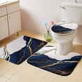 thumbnail image 2 of Navy Blue Marble Bath Mat 3 Piece Bathroom Rug Set, Modern Ink Painting Art Abstract Non Slip Bath Rug Contour Mat and Toilet Lid Cover, Absorbent Shower Mats Soft Bath Rugs and Mats Sets, 2 of 8
