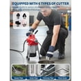 thumbnail image 4 of 500W Drain Cleaner Machine with Auto Feed - 66ft x 5/8" & 16ft x 3/8" Steel Cables, 7 Cutters, Electric Sewer Auger for 3/4" to 4" Pipes, 4 of 9