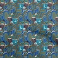 thumbnail image 1 of oneOone Cotton Cambric Medium Blue Fabric Abstracts Craft Projects Decor Fabric Printed By The Yard 56 Inch Wide, 1 of 5