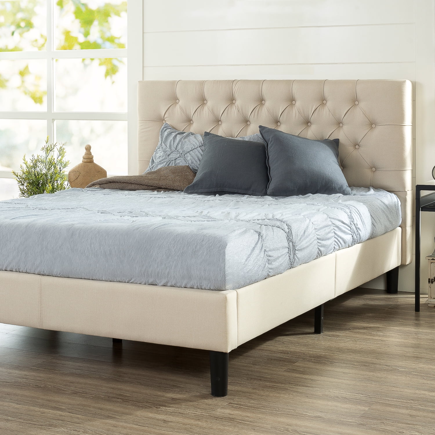 Zinus Misty 42” Upholstered Platform Bed Frame, King - Walmart.com