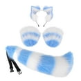 thumbnail image 3 of Orejas de animales Aro para el pelo Guantes para cosplay Cola Disfraz para Halloween Carnaval Azul blanco Yuyangstore Disfraz de juego de cosplay, 3 of 8