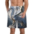 thumbnail image 1 of Balery Mountain White Dragon Traje de Baño Estilo Hawaiano para Hombre, Shorts de Secado Rápido con Bolsillos-Large, 1 of 6