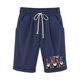 thumbnail image 2 of Puntoco Pantalones cortos casuales para mujer con estampado de cintura elástica para mujer con bolsillos casuales, pantalones cortos hasta la mitad, 2 of 3