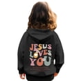 thumbnail image 4 of Grblisyd Cute Christian Graphic Hoodies For Girls Cute JESUS LOVES YOU Graphic Hoodie Kids Jesus Sweatshirt Religious Bible Verse Pullover, 4 of 6
