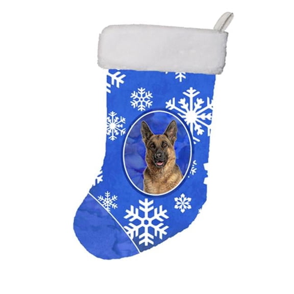 Winter Snowflakes Holiday German Shepherd Christmas Stocking