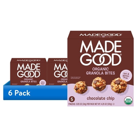 (6 pack) MadeGood Chocolate Chip Granola Bites, 5 Pack Count, 0.85 oz Each