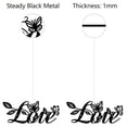 thumbnail image 3 of Love Metal Wall Decor Hanging Letter Signs Iron Black Iron Rustic Love Word Leaves Butterfly Art Decoration Sign Cutout 11.8 x 4.7 Inch, 3 of 6