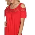 thumbnail image 2 of White Mark Women's Cold Shoulder Lace Neck Top, 2 of 4