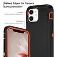 thumbnail image 2 of I-HONVA Compatible with iPhone 12/iPhone 12 Pro Case,3-Layer Military Grade Drop Protection Anti-Slip Bumper Rugged Shockproof Dustproof Protection 6.1 inch Phone Case,Black Orange, 2 of 7
