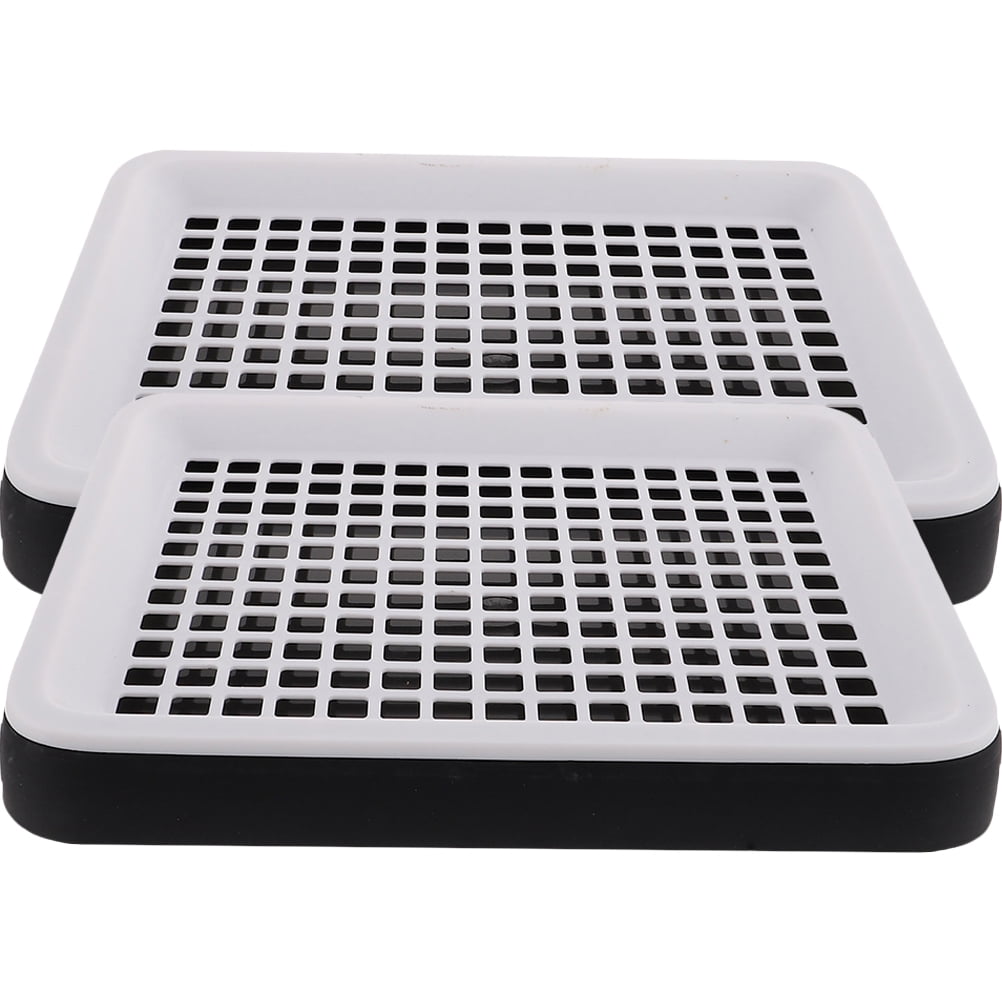 Har Adhesive 2pcs Rabbit Litter Box Small Pet Toilet Pet Pan For Small Animal Square Bunny Litter Box Black 24.5x19.5x3cm
