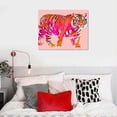 thumbnail image 5 of Acheng Funky Pink Orange Tiger Canvas Wall Art Trendy Preppy Animal Poster Girls Bedroom Cute College Dorm Apartment Wall Print Painting Hot Pink Girly Decor Bedroom Gallery Office  20x16in, 5 of 6