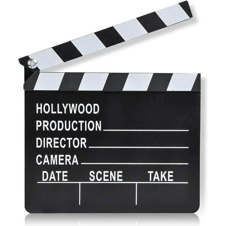 ArtCreativity Movie Clapboard Prop, Black and White Film Slate Pattern, Hollywood Party Decoration, Photo Booth & Stage Play Accessory