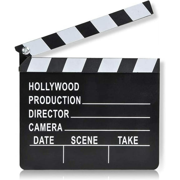 ArtCreativity Movie Clapboard Prop, Black and White Film Slate Pattern, Hollywood Party Decoration, Photo Booth & Stage Play Accessory