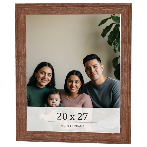 20x27 Frame Brown Farmhouse Solid Wood Picture Frame Width 1.5 Inches | Interior Frame Depth 0.5