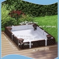 thumbnail image 3 of Qaba Rectangular Kids Sandbox with Cover, 4 Seats, Bottom Liner, Brown, 3 of 9
