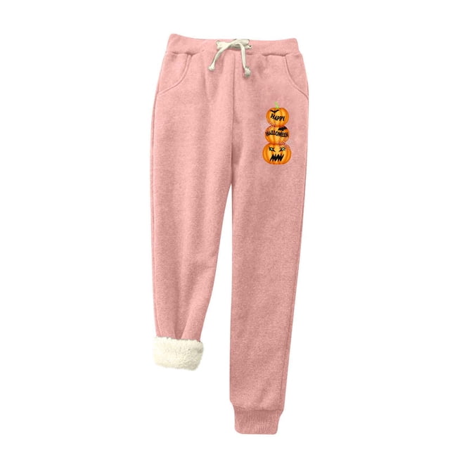 Womens' Warm Legging Tummy Control Printed Leggings With Elastic Drawstring Pockets And Thick Insulation Pants On Clearance