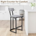 thumbnail image 5 of Bar Stools Set of 2, Modern Tall Barstools with Back for Kitchen Counter, Island Chairs for Dining Table, Counter Height Bar Stools, Metal Counter Stools, Dark Gray, 5 of 8