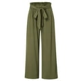 thumbnail image 4 of Girls and Toddlers' Sweatpants New 2025 Summer Teen Girls Casual Wide Leg Pants High Waisted Cute Tie Knot Pants Loose Flowy Beach Trousers Army Green 8 Years, 4 of 8