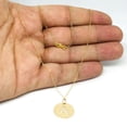 thumbnail image 3 of 14k Solid Yellow Gold Disc Initial D Necklace with Lobster Claw Clasp, Letter D Pendant 15mm , 0.8mm Cable Chain (18"), 3 of 3