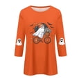 thumbnail image 6 of Trgacdwlo Halloween Shirts for Women 3/4 Sleeve Funny Pumpkin Graphic Crew Neck Shirts for Women Cat on Pumpkin Full Moon Fall Tunic Shirts for Women XXXL, 6 of 7