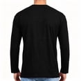 thumbnail image 4 of Long Sleeve Shirt for Men Stylish Crew Neck Solid Color T Shirts Breathable Lightweight Regular Fit T-Shirts for Athletic Casual Travel Black 2XL, 4 of 4