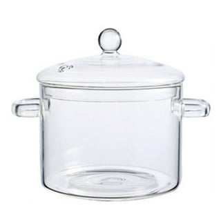 Clear Glass Cooking Pot, Borosilicate Stewpot With Steam Hole Glass Cooking  Saucepan With Lid And ​Handle, Safe ​to Heat Pasta Noodle (Color : Clear