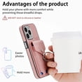 thumbnail image 4 of Dteck Wallet Case Compatible with iPhone 15 Plus,Case with Card Holder Skin-Friendly PU Leather Cover with Rotating Ring Kickstand Protective Bumper for iPhone 15 Plus,Pink, 4 of 10