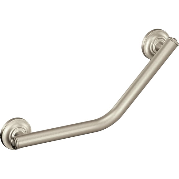 Brushed Nickel Bathroom Safety 16-Inch Stainless Steel Angled Shower Grab Bar for Handicapped or Elderly