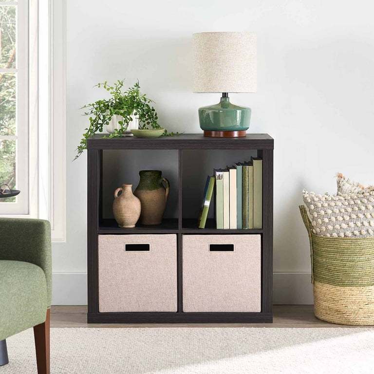 Better Homes & Gardens 4-Cube Storage Organizer, Tobacco Oak
