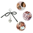 thumbnail image 3 of Unique Bargains 1 Pc Handbag Charms Keychains Faux Pearl Heart Bag Accessories Black, 3 of 5