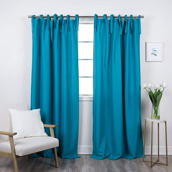 Quality Home Oxford Anti-Rust Silver Grommet Curtains- Set of 2 Panels – Window Treatment for Porch, Patio, Pergola, Sunroom, Gazebo, Living Room, Sliding Door (Aqua, 52”W x 84”L)