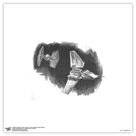 Gallery Pops Star Wars: Saga - Return of the Jedi Endor Space Battle Wall Art, Unframed Version, 12" x 12"