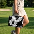 thumbnail image 3 of COEQINE Universal Golf Cart Seat Cover for 2-Seaters, Folds Like a Bag with Handle, 51.2x30.3 Inch Fit for EZGO/Yamaha/Club Car, 4-Pocket, Machine Washable, Black White Cowhide Cow Print, 3 of 8