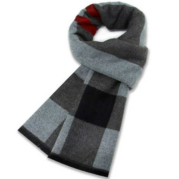 Mens Winter Warm Long Soft Scarf Plaid Tassel Scarf For Men Soft Classic Scarves For For Cold Weather, Christmas Blanket Scarf Gifts-Style 2