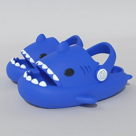 

Lovely Kids Shark Slippers Fashion Children Cartoon Sandals Girls And Boys House Flat Sandals Thick Sole Beach Slides