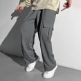 thumbnail image 4 of kpoplk Boys Sweatpants Boys Athletic Joggers Pants Kids Youth Open Bottom Pants with Pockets Drawstring(Grey,12-13 Y), 4 of 7
