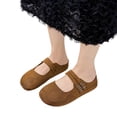 thumbnail image 1 of HTHLVMD Chaussures Orthopédiques pour Femmes, Chaussures de Bureau, Chaussures pour Femmes à Enfiler, Chaussures de Marche pour Femmes à Enfiler, Mules à Double Bride en Suède pour Femmes, Sabots Sans Talon Ajustables pour Tenue Décontractée, Brun 5.5, 1 of 6