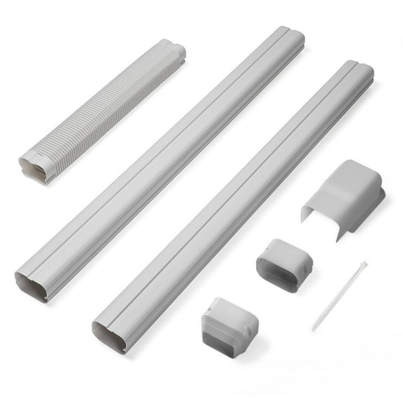 TURBRO 3’’ W × 7.5’ L Decorative PVC Line Cover Kit for Mini Split and Central Air Conditioners, AC Heat Pumps Systems
