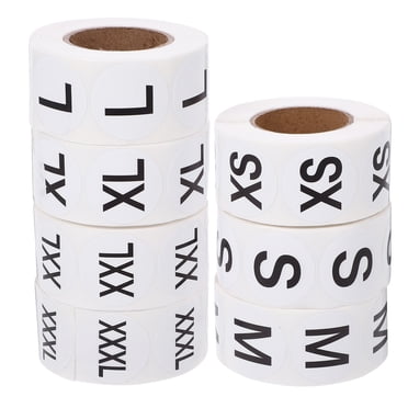 7 Rolls Self Adhesive Size Labels Round Clothing Size Stickers for Clothing Retail
