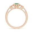 thumbnail image 2 of Angara Natural 0.66 Ct. Emerald with Diamond Vintage Inspired Ring in 14K Rose Gold for Women (Ring Size: 11.5), 2 of 10