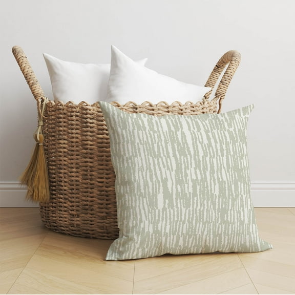 Strands Light Green Throw Pillow
