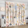thumbnail image 4 of Rainbow Curtains for Kids Boho Nursery Colorful Floral Sun Star Clouds Pastel Bohemian Girls Child Art Printed Living Room Bedroom Window Drapes Treatment Fabric 84x84 Inch Blackout, 4 of 7
