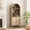 Natural, variant on 70" Tall Arched Bookshelf with Doors, Modern Wood Bookcase Cabinet with 5 Tier Shelf for Living Room, Walnut