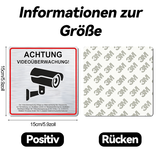 Waterproof Security Decals, Self Adhesive Vinyl Stickers, Effective Warning Against Potential Thieves And Burglars, Suitable For Indoor And Outdoor Use, Minimalist Design For Clear Identification